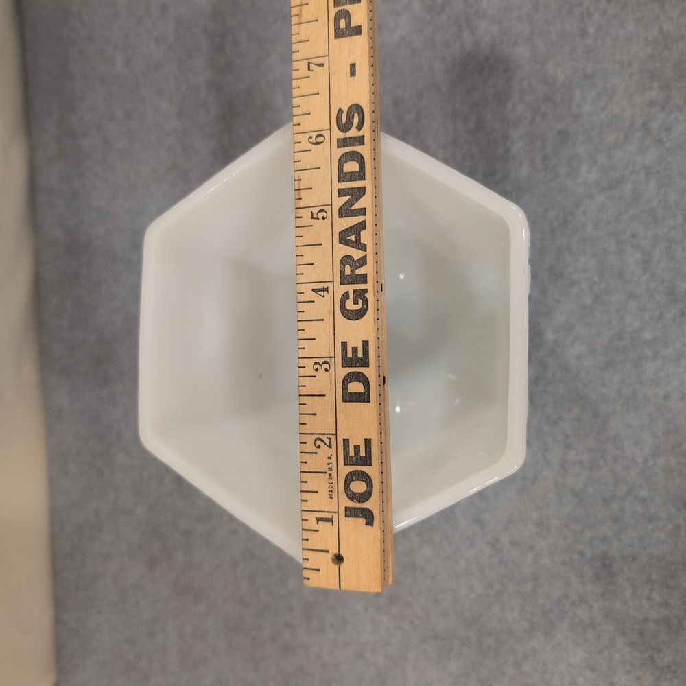 Fire-King Milk Glass Harvest Grape Hexagonal Planter White VTG Anchor Hocking - Picture 7 of 9